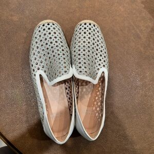 Stuart Weitzman Loafers in Glittery Silver